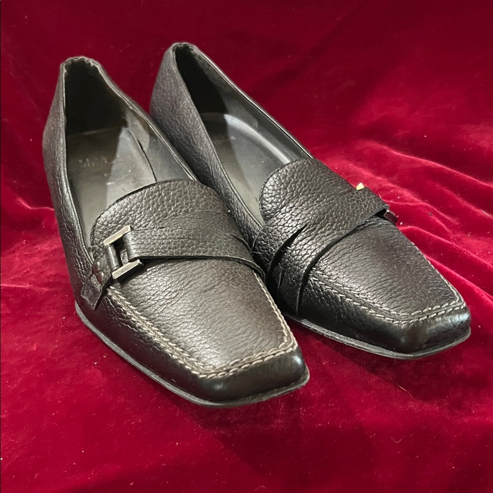 Stuart Weitzman Black Leather Loafers